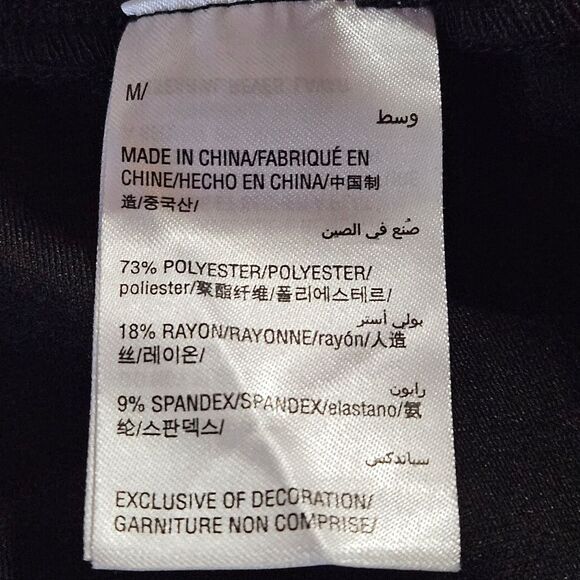 INC International Concepts Black Stretch Wide Waistband Beaded Pull On Leggings - Picture 9 of 13